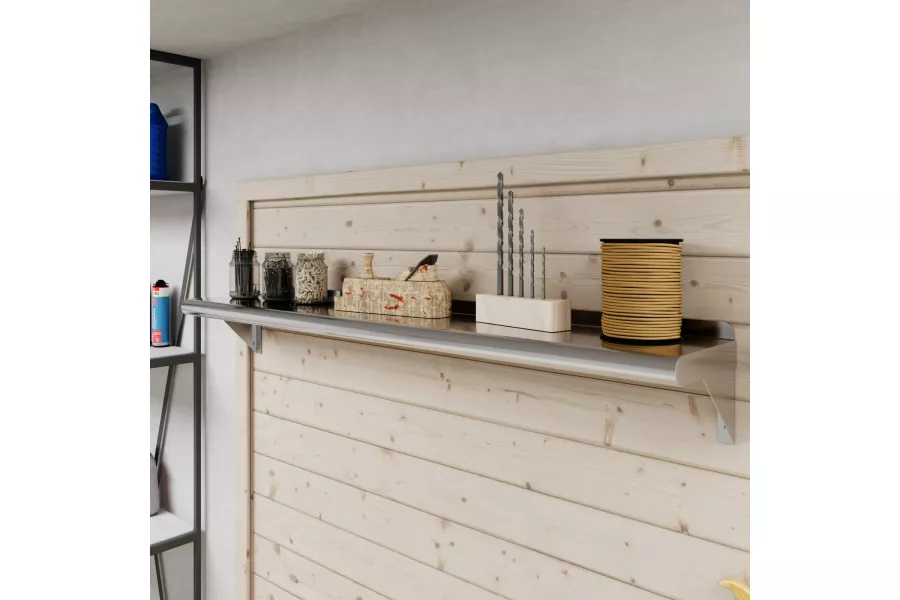AmGood 8 in. x 48 in. Stainless Steel Wall Shelf